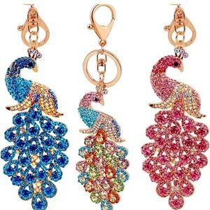 Elegant Peacock Crystal Bag Charms/Key chain